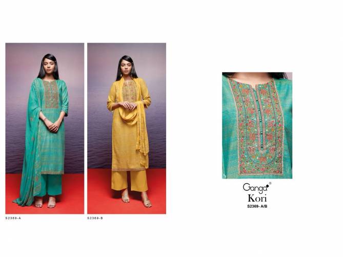 Kori 2369 By Ganga Heavy Embroidery Designer Salwar Suits Catalog
